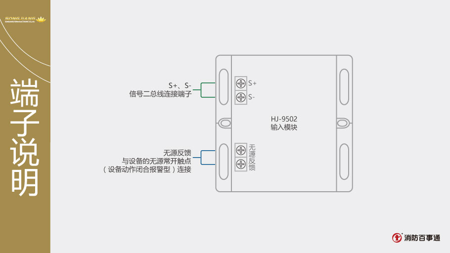 松江hj-9502输入模块(监视模块)接线-当宁消防网