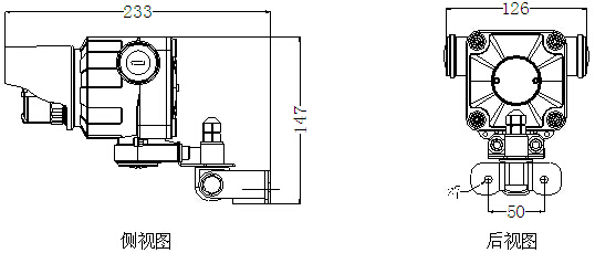 JTGB-ZW-BK52Ex/UV火焰探测器外形尺寸图