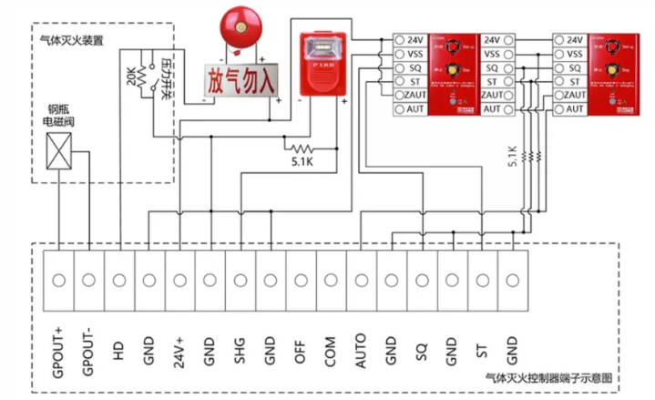 消防控制器接线图图片
