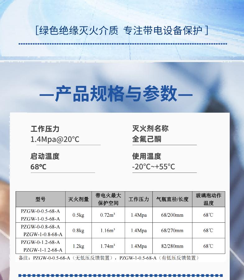 瓶组式感温自动全氟己酮灭火装置型号选型