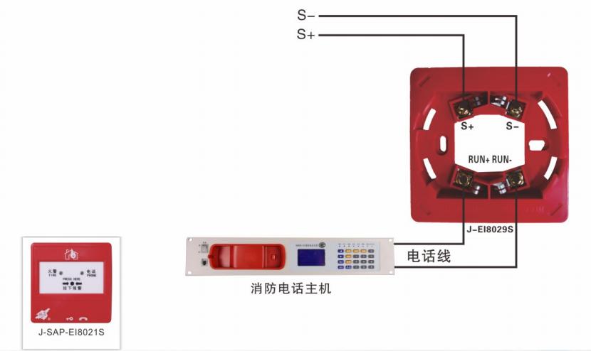 J-SAP-EI8021S型手动火灾报警按钮接线图