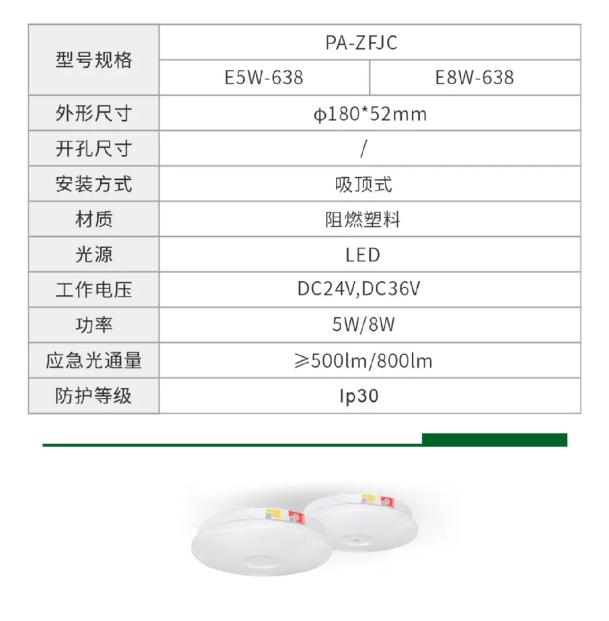 泰和安富为系列应急疏散系统照明灯具及参数