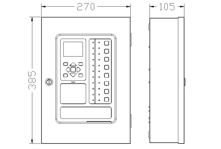 JB-QBL-DK520消防设备电源状态监控器外形尺寸图