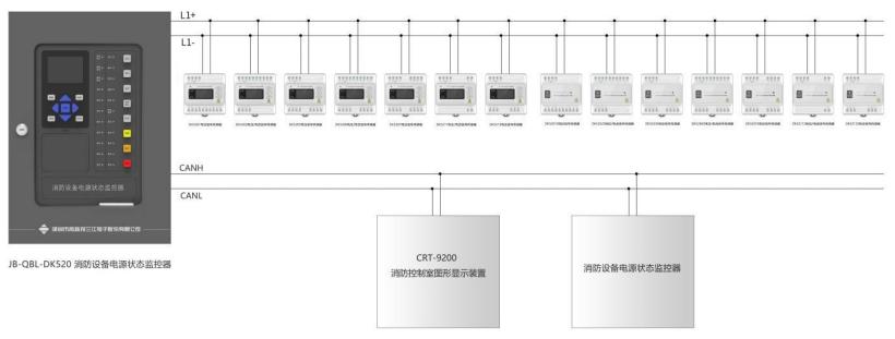 JB-QBL-DK520消防设备电源状态监控器系统图