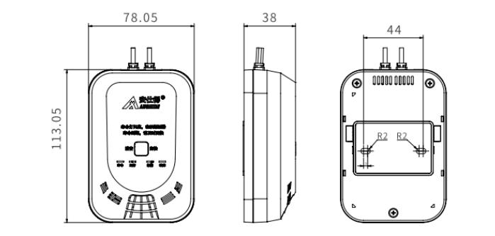 JT-ASD5336家用可燃气体探测器外形尺寸图