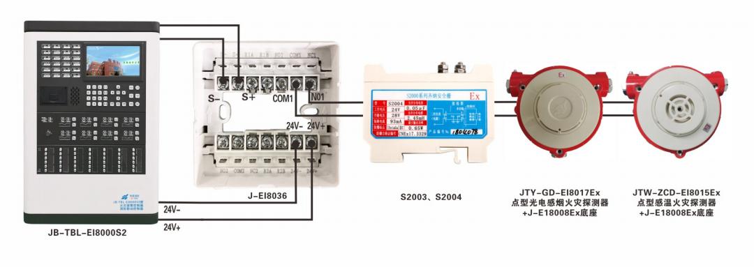 EI8017Ex防爆烟感、EI8015Ex防爆温感接线图