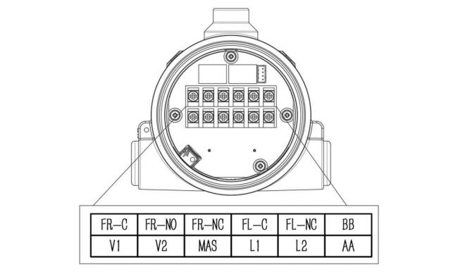 JTG-U-JBF4386C-IR2U-Ex点型红紫外复合火焰探测器接线端子图