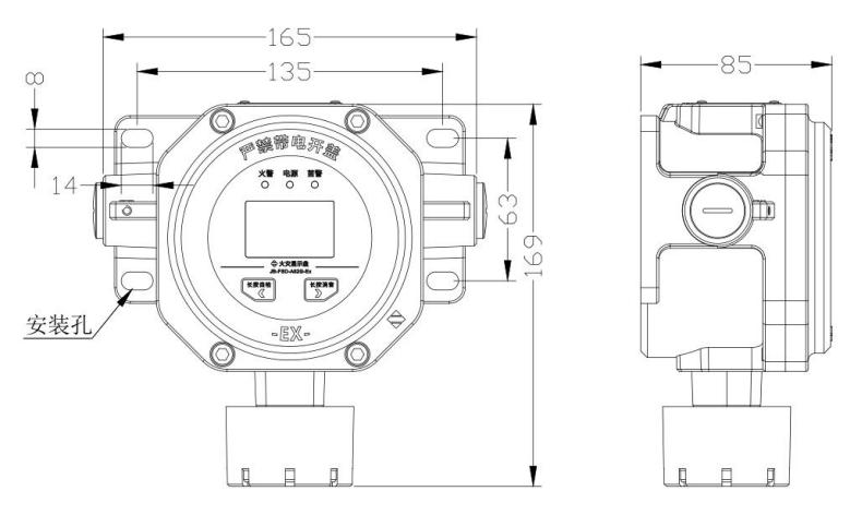 JB-FSD-A82G-Ex隔爆型火灾显示盘外观尺寸