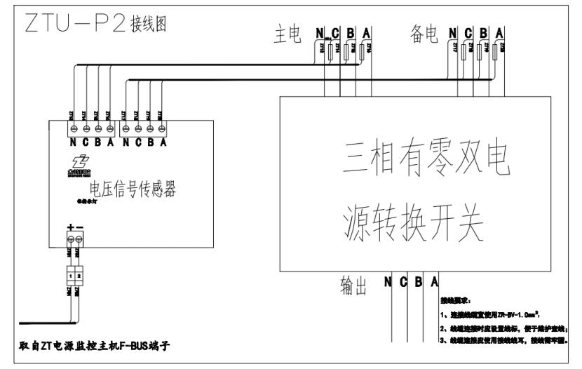 ZTU-P2电压信号传感器接线图