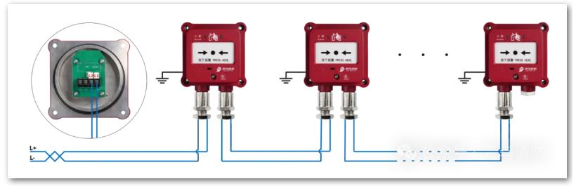 J-SAB-JBF4121G-Ex手动火灾报警按钮接线图
