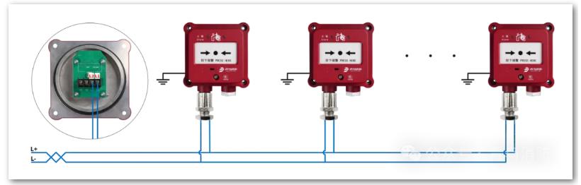 J-SAB-JBF4121G-Ex手动火灾报警按钮接线图