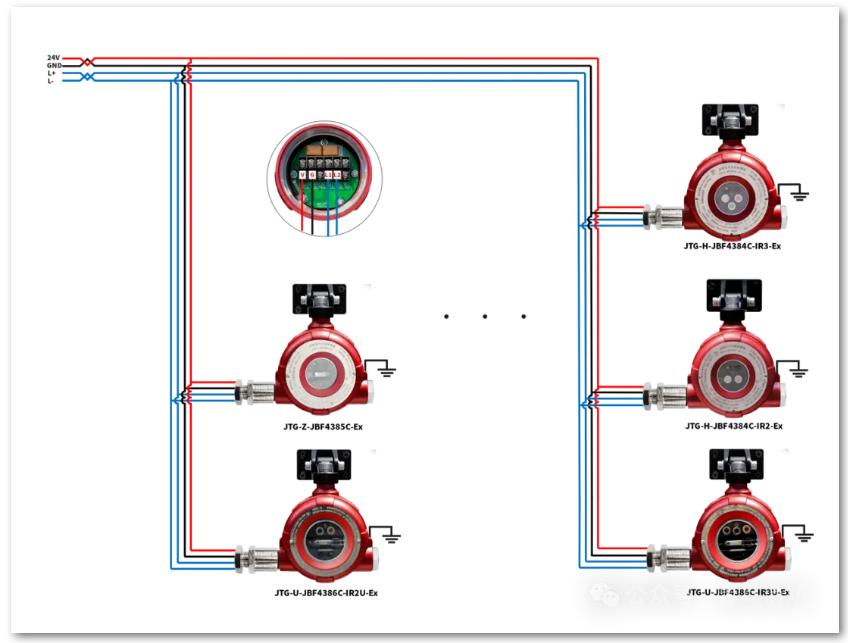 青鸟隔爆型火焰探测器接线图