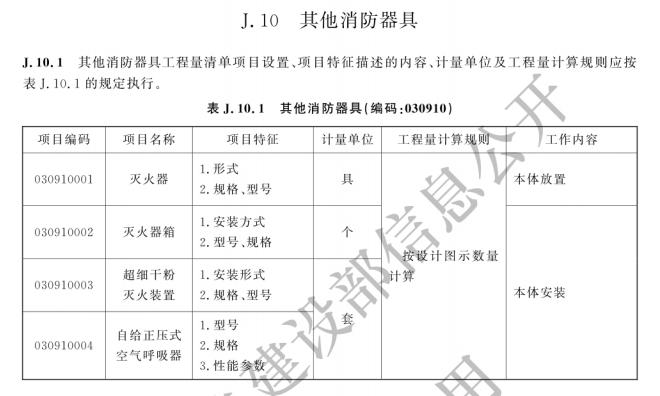 消防工程工程量计算新标准