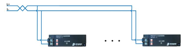 JBF62E-T1测温式电气火灾监控探测器接线图