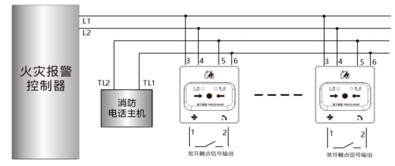 J-SAP-M-C62手动火灾报警按钮接线图