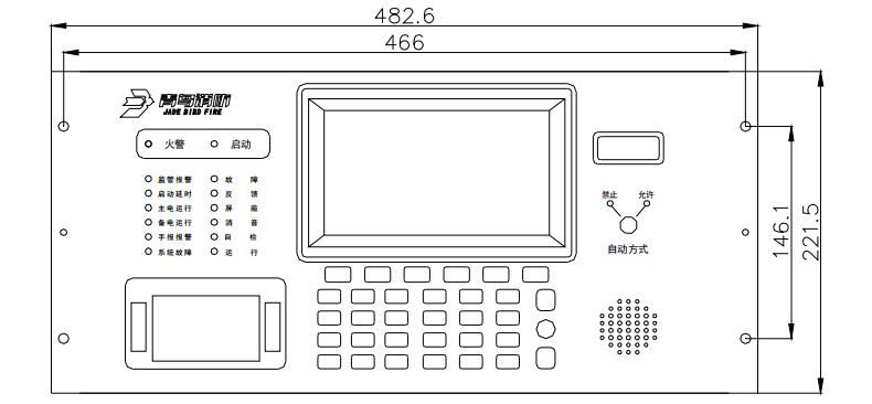 JBF-11SF-AC801显示控制盘外观尺寸