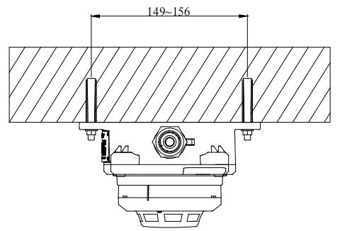 JTY-GM-GSTN9811(Ex)/WIS点型光电感烟火灾探测器顶部安装示意图