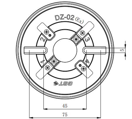 DZ-02(Ex)防爆通用底座外形示意图