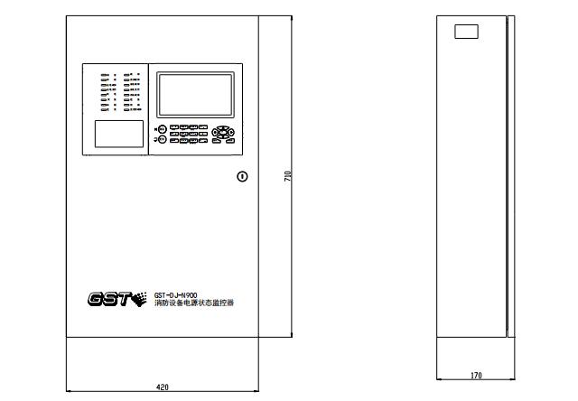 GST-DJ-N900消防设备电源状态监控器外形尺寸