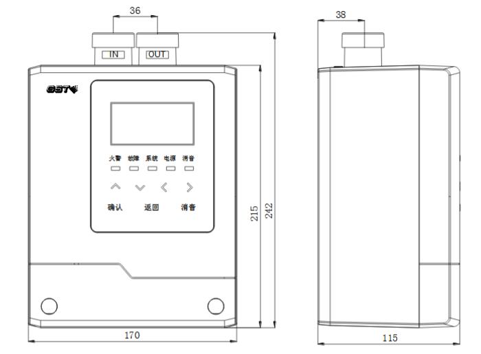 JTY-GXF-GST1D吸气式感烟火灾探测器外形尺寸