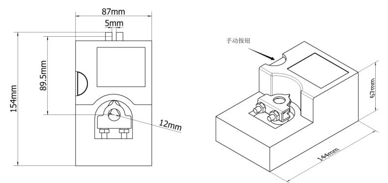 GST-SCS-FZ-01消防应急疏散电动泄压风阀执行器外形尺寸