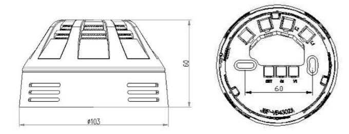 JBF4101-Bp点型光电感烟火灾探测器产品外形尺寸