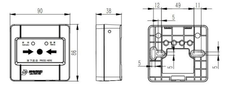 JBF5123消火栓按钮外形尺寸