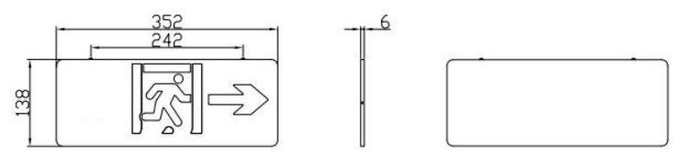 J-BLJC-1REⅡ0.5W-12D4YA集中电源集中控制型消防应急标志灯具外形尺寸