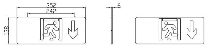 J-BLJC-2XEⅡ0.5W-12S3HA集中电源集中控制型消防应急标志灯具外形尺寸