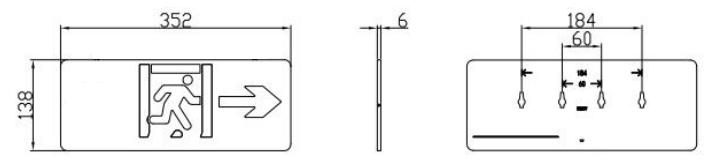 J-BLJC-1REⅡ0.5W-12B4YA集中电源集中控制型消防应急标志灯具外形尺寸