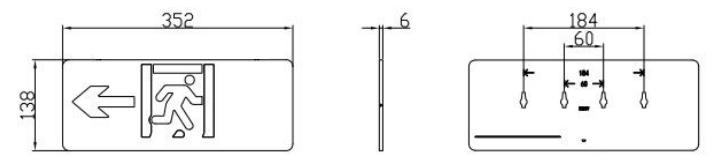 J-BLJC-1LEⅡ0.5W-12B5ZA集中电源集中控制型消防应急标志灯具外形尺寸