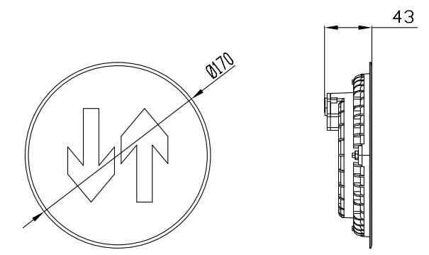 J-BLJC-1LREⅠ0.3W-11M6XA集中电源集中控制型消防应急标志灯具外形尺寸