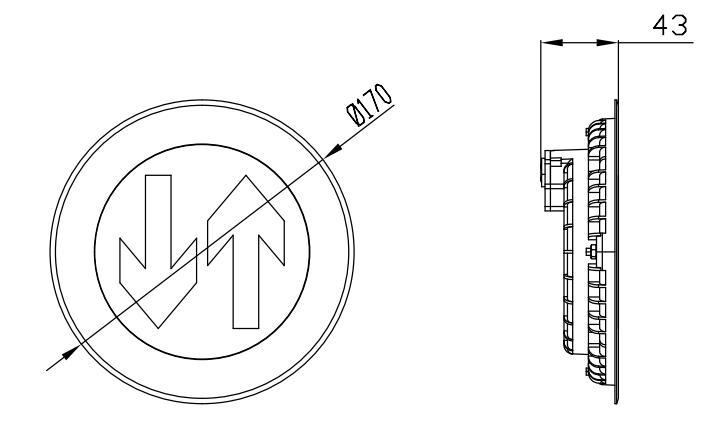 J-BLJC-1LREⅠ0.3W-11M5XA集中电源集中控制型消防应急标志灯具外形尺寸