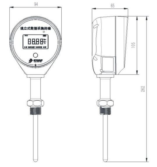 JBF-W1181温度型独立式数据采集终端外观尺寸