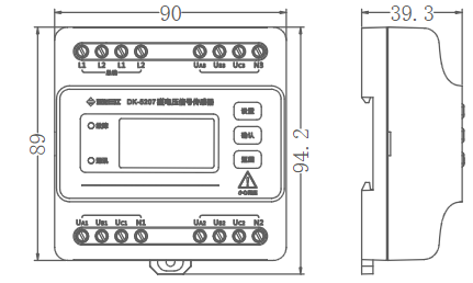 DK-5207三相四线三电源电压信号传感器 带显示按键