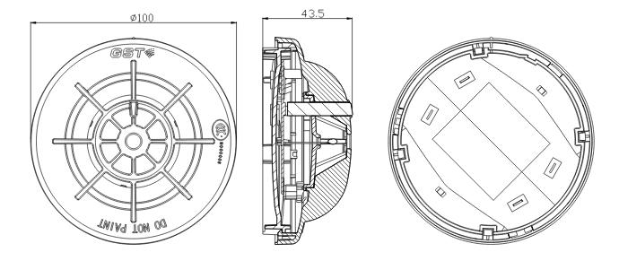 JTW-ZOM-GST9612点型感温火灾探测器外形示意图