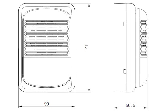 GST-HX-321B/W火灾声光报警器外形尺寸