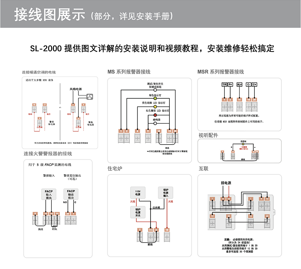 SL-2000-P风管烟雾探测器接线图展示