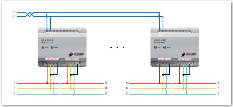 JBF62P-ATV2电压信号传感器（三相三线）接线图