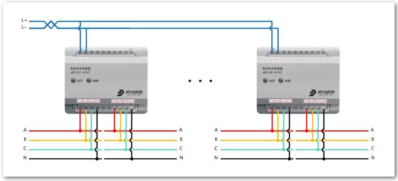 JBF62P-ATV2电压信号传感器（三相四线）接线图