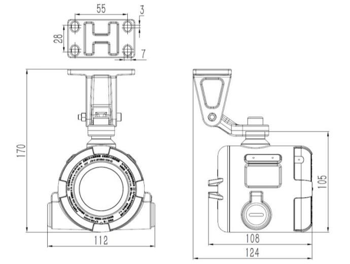 JTG-Z-JBF4385C-Ex点型紫外火焰探测器外观尺寸